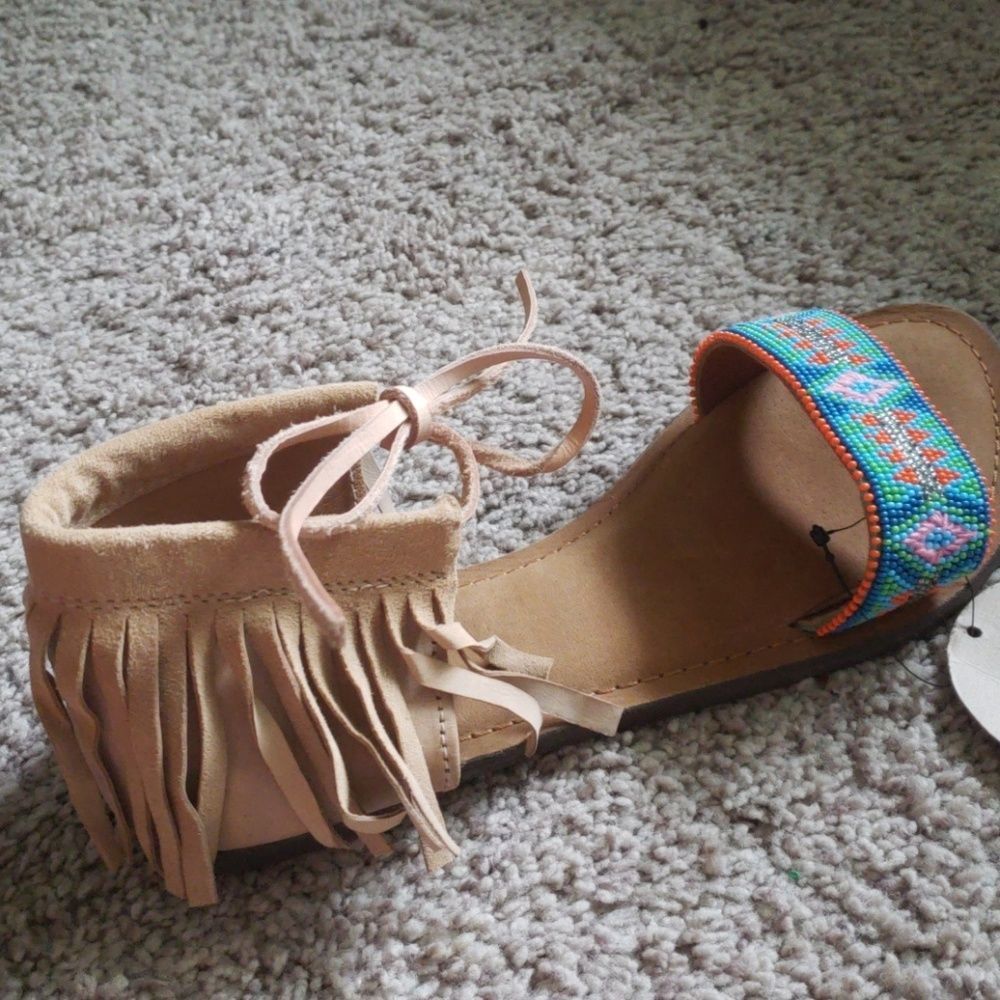 1 Left! BOHO LEATHER SANDALS - Picture 4 of 5